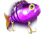 สัญลักษณ์เหยื่อปลาสีม่วง ของเกม Golden Catch